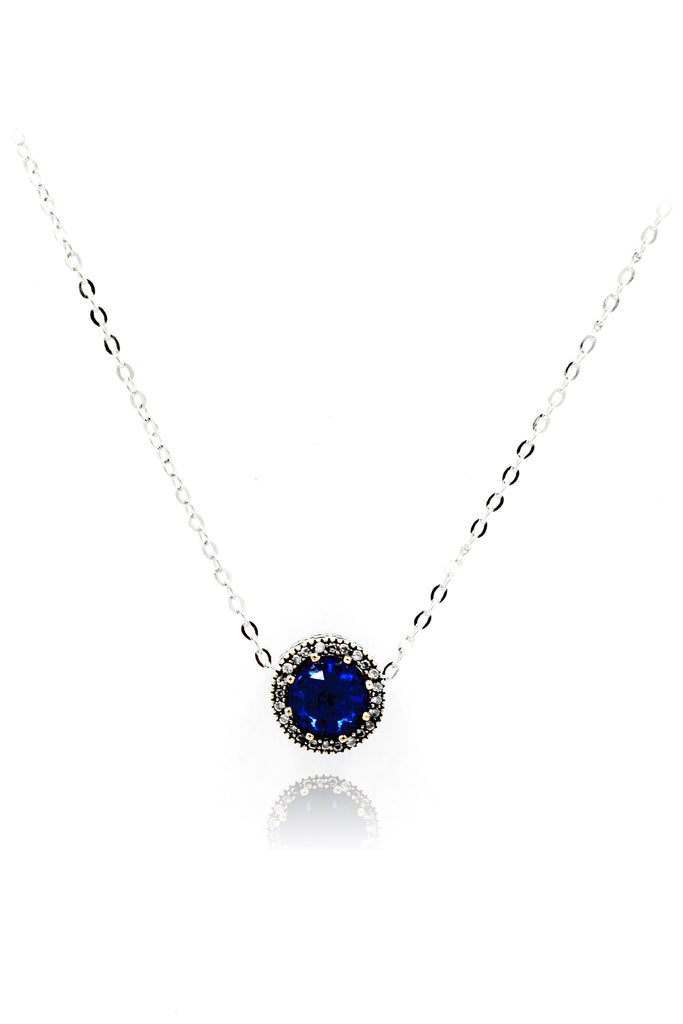 blue fashion crystal ring necklace set