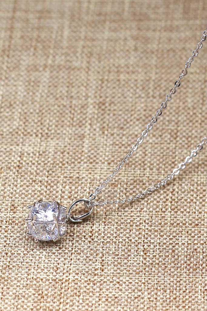 silver mini crystal ball necklace