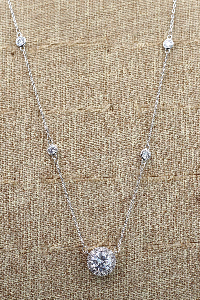 simple small pendant clavicle chain earrings set