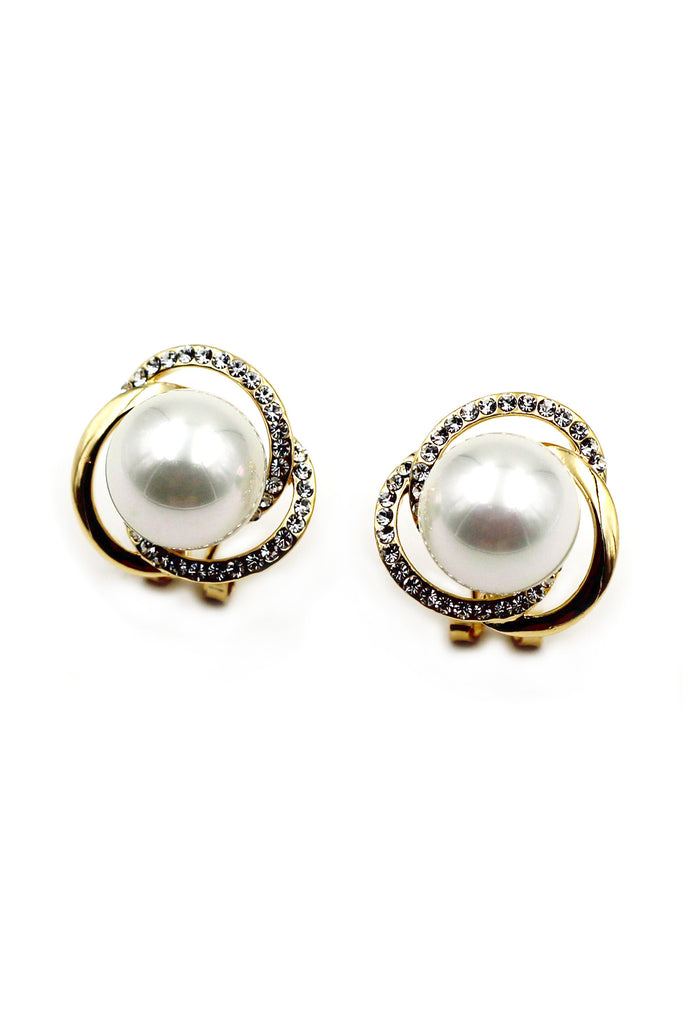 double sided mini cross pearl necklace earrings set
