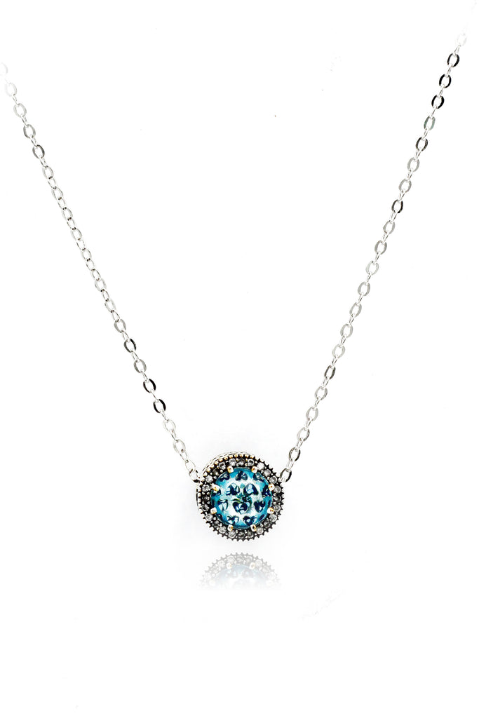 ocean heart crystal necklace