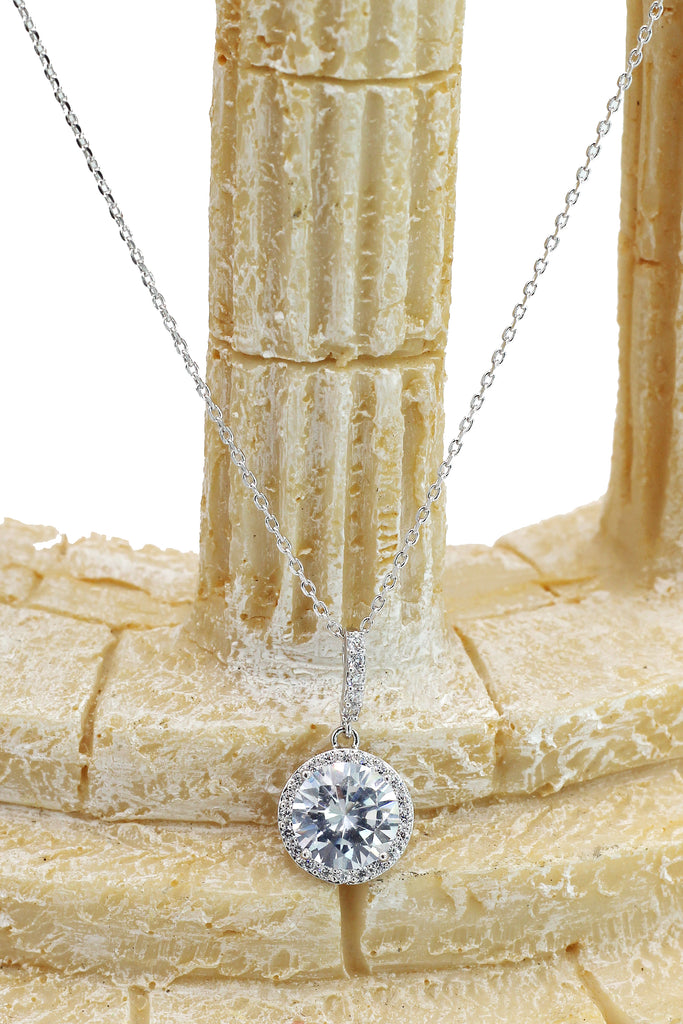 shiny small pendant clavicle chain earrings set