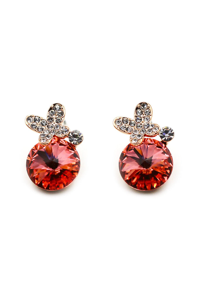 Lovely Flower Crystal Earrings Ring Set