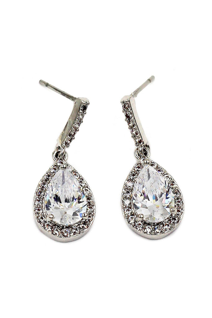 noble water droplets pendant silver earrings