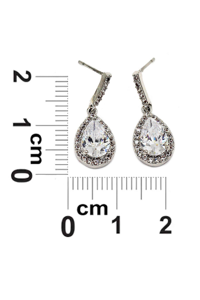 noble water droplets pendant silver earrings