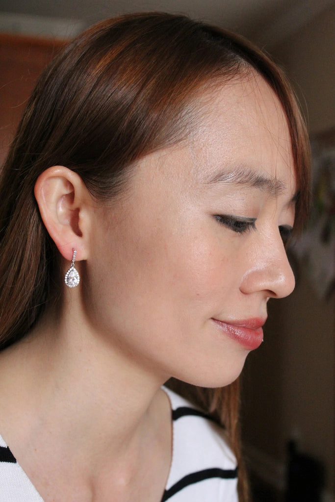 water drop crystal earrings necklace set
