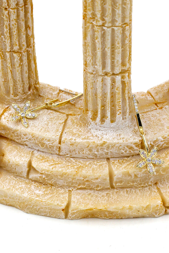 pretty flower pendant crystal earrings