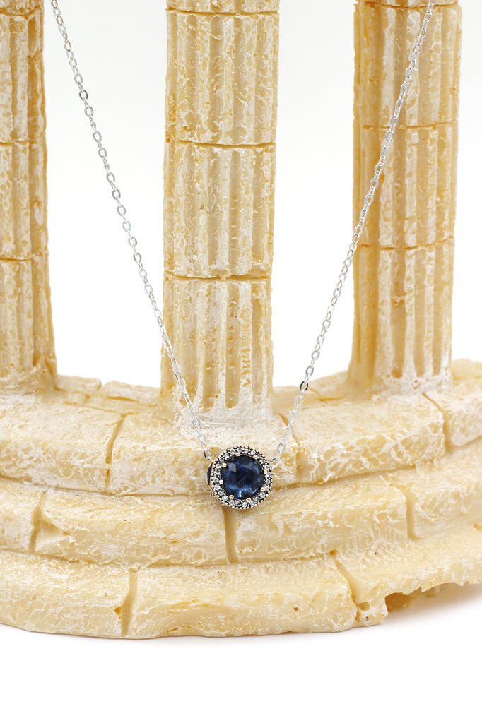 blue fashion crystal ring necklace set