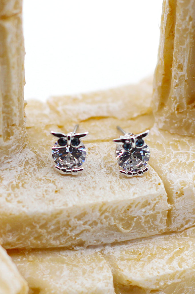 Mini Owl crystal earrings