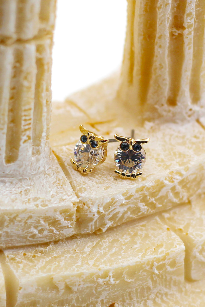 Mini Owl crystal earrings