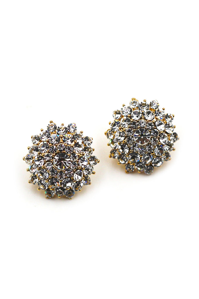 fashion flower crystal earrings