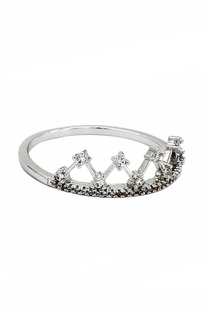 fashion mini crown crystal ring