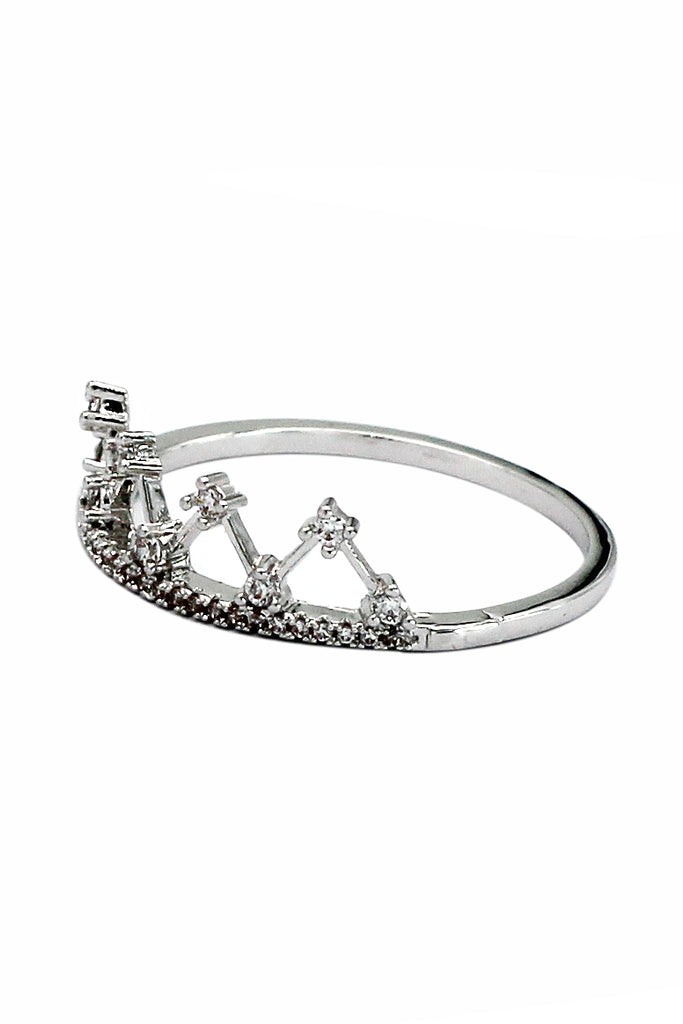 fashion mini crown crystal ring
