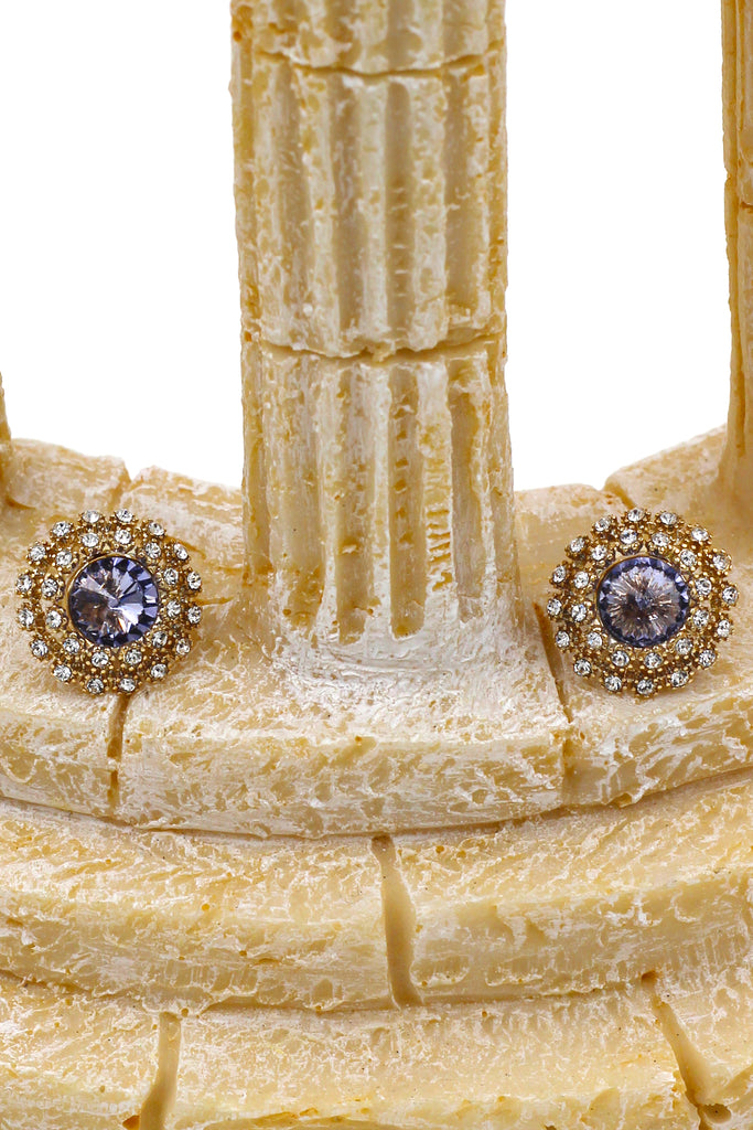 splendid flower crystal earrings