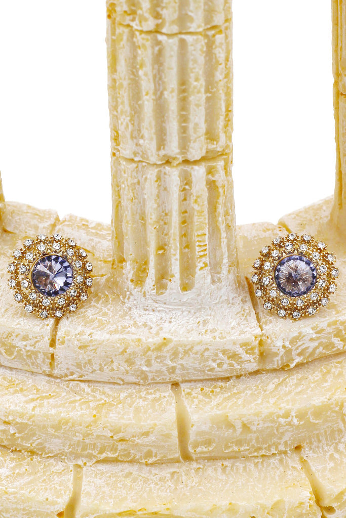 splendid flower crystal earrings