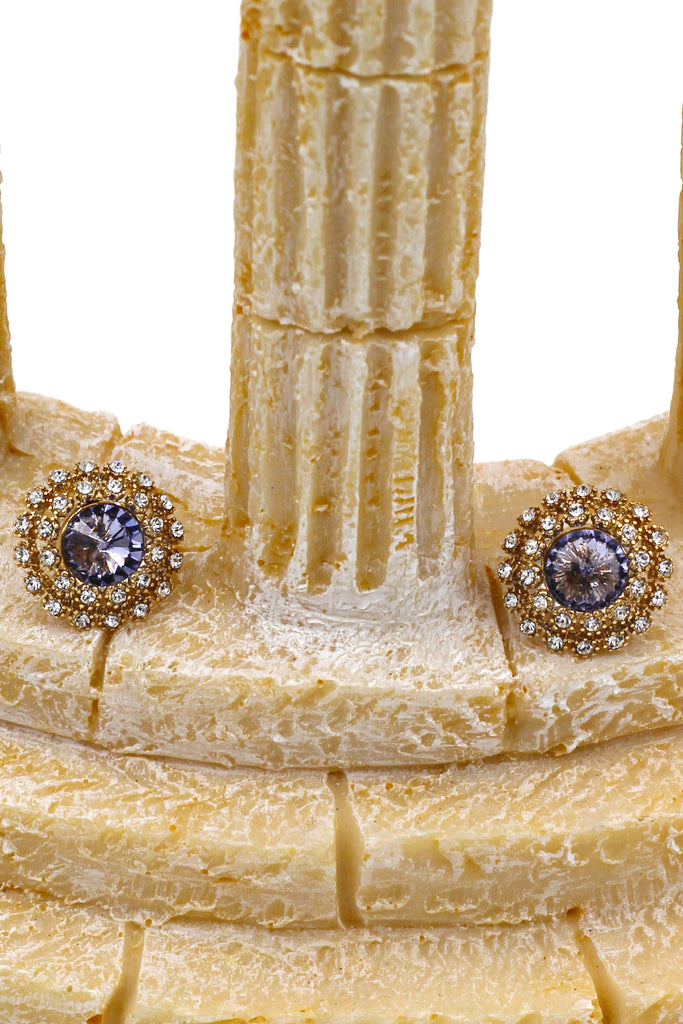 splendid flower crystal earrings