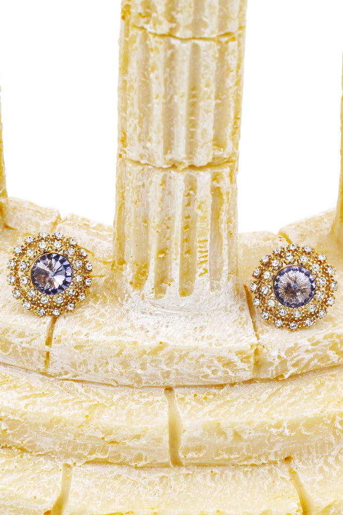 splendid flower crystal earrings