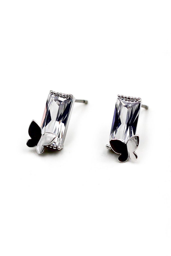 Mini butterfly crystal earrings
