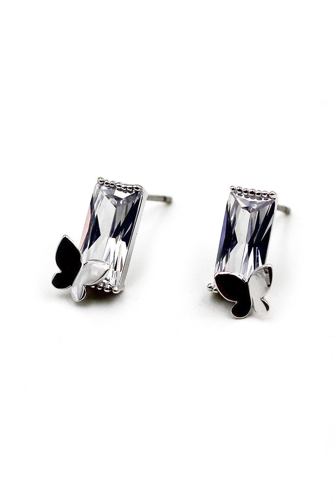 butterfly crystal earrings ring set