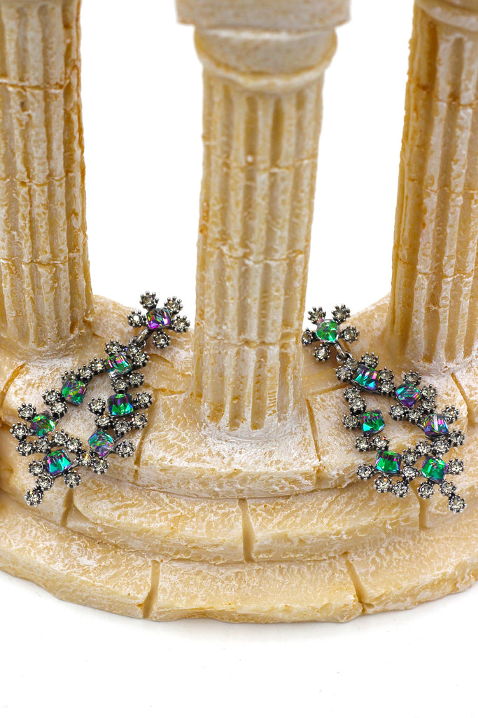 sparkling crystal silver earrings