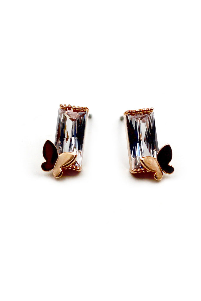 Mini butterfly crystal earrings
