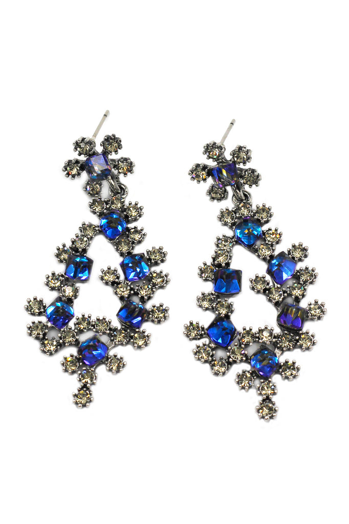 sparkling crystal silver earrings