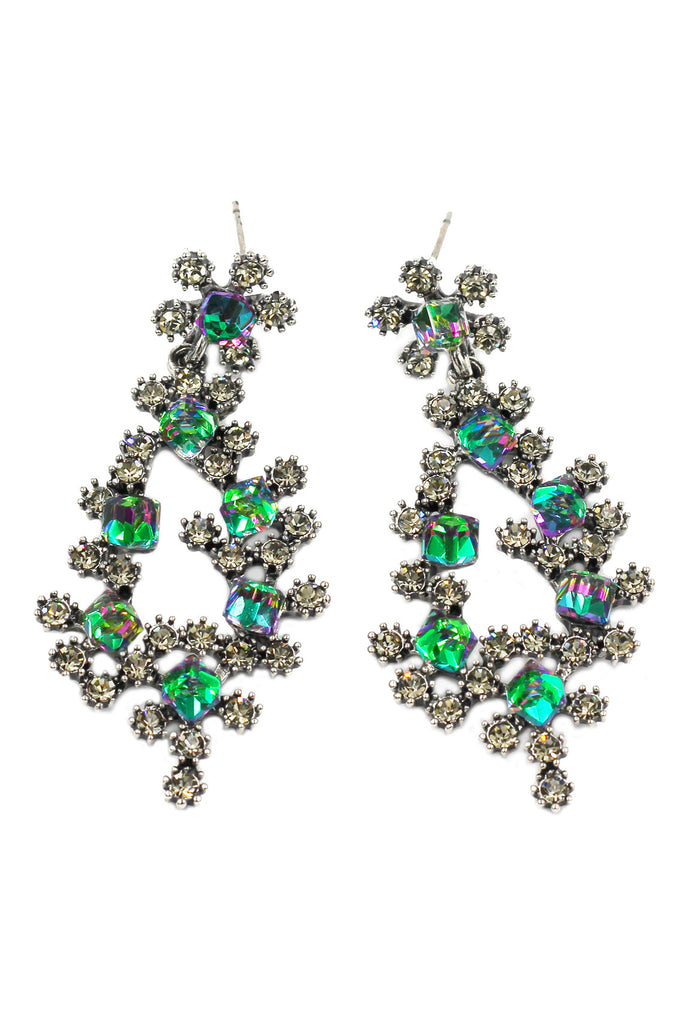 sparkling crystal silver earrings