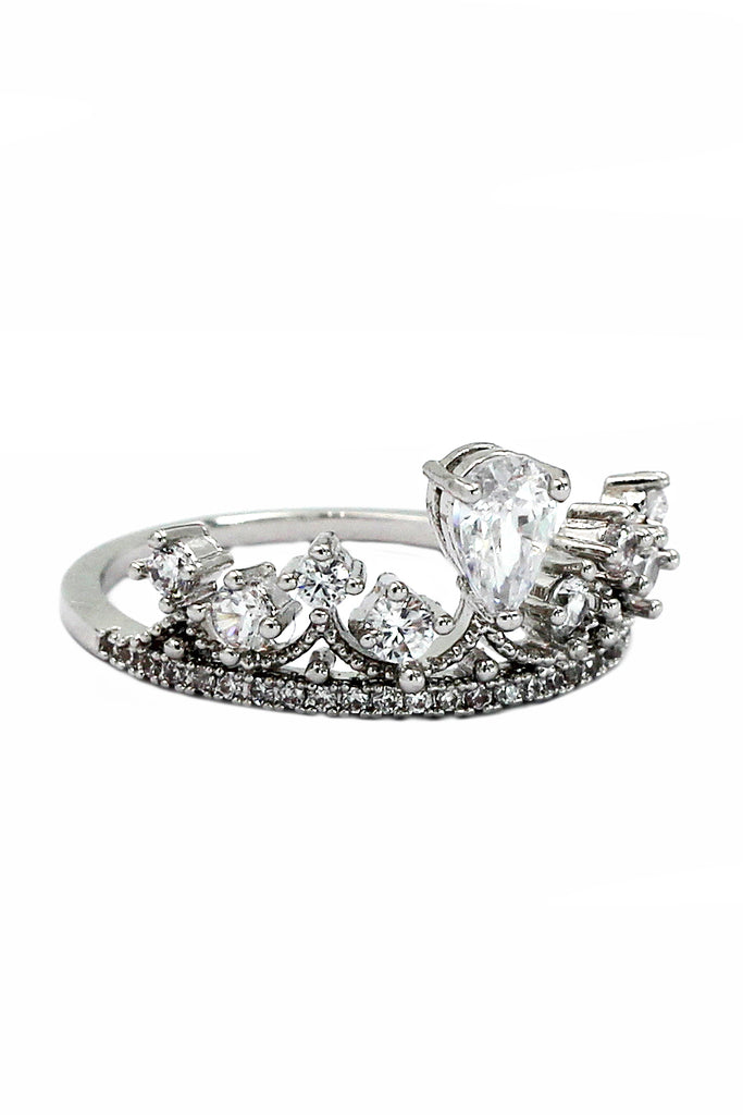 fashion laurel crown crystal ring