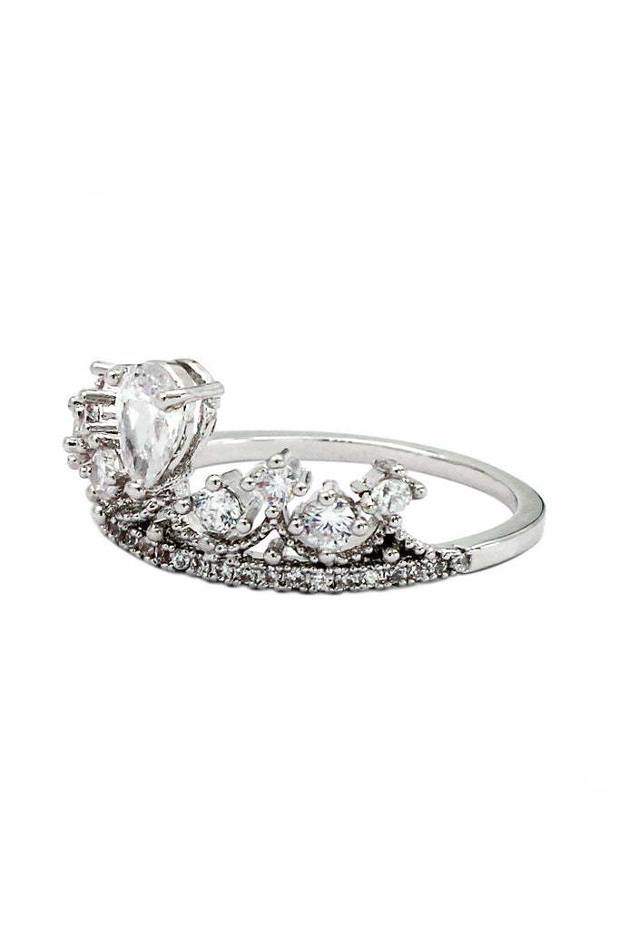 fashion laurel crown crystal ring