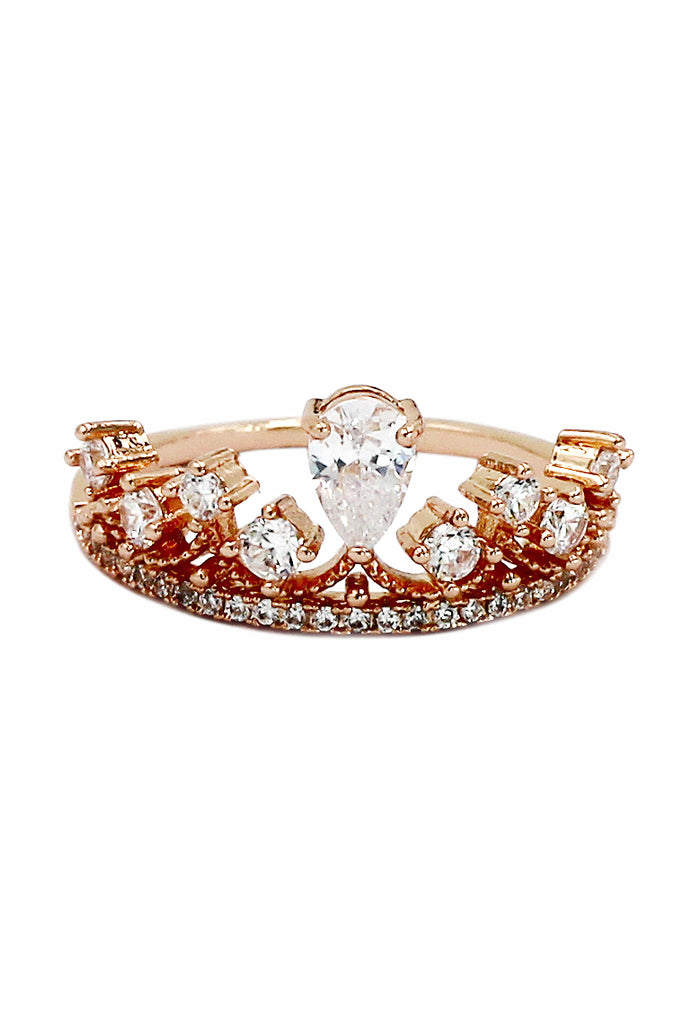 fashion laurel crown crystal ring