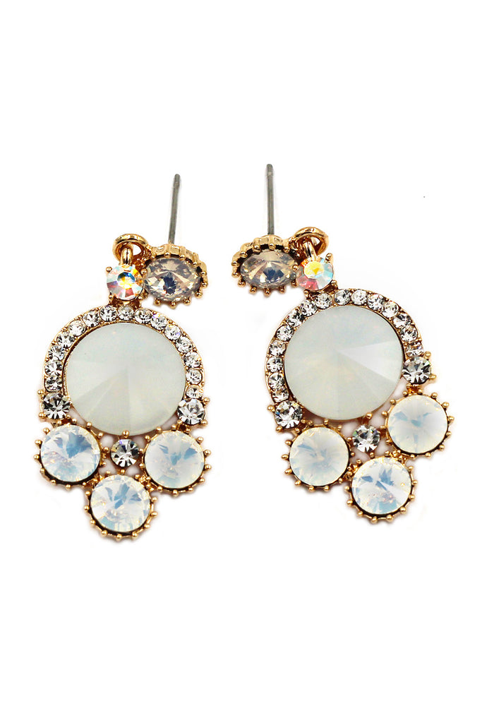 lovely crystal golden rim earrings