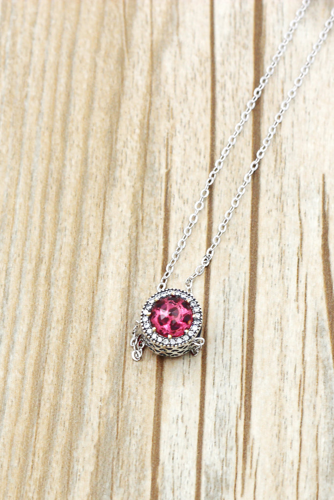 ocean heart crystal necklace