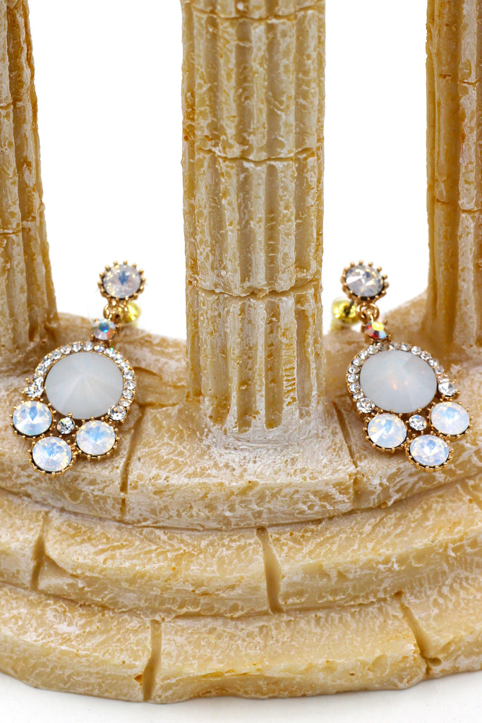 lovely crystal golden rim earrings