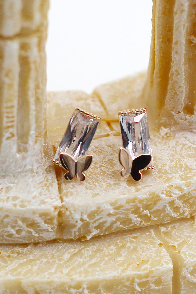 Mini butterfly crystal earrings
