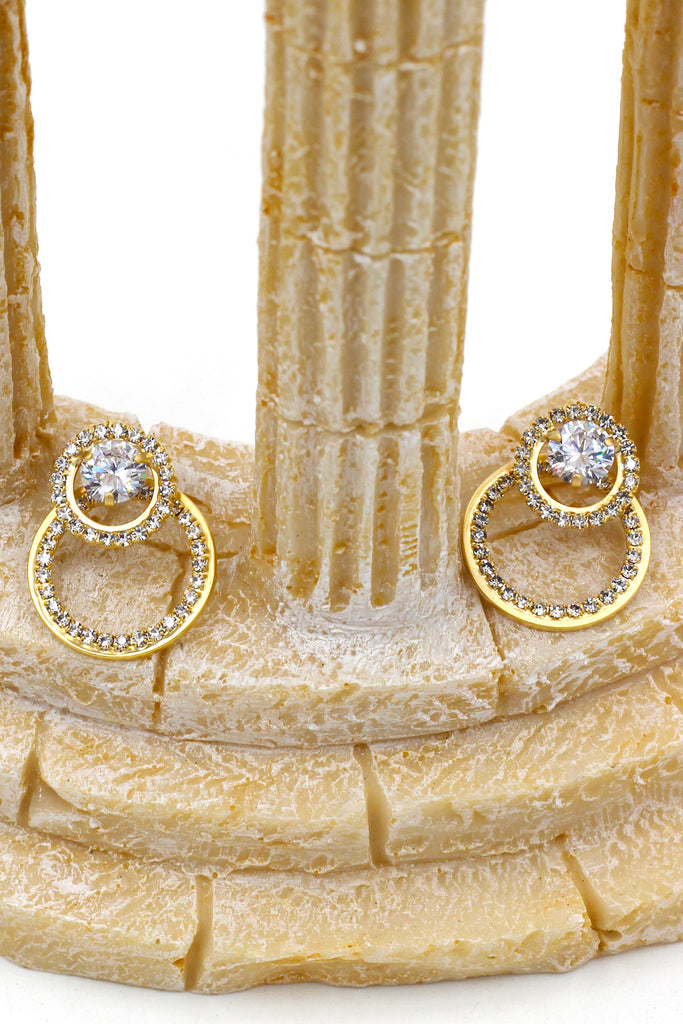 fashion circle rim crystal earrings