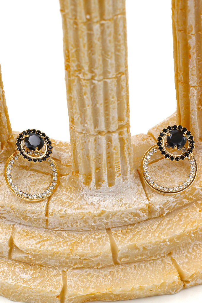 fashion circle rim crystal earrings