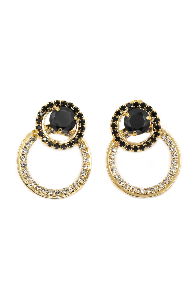fashion circle rim crystal earrings