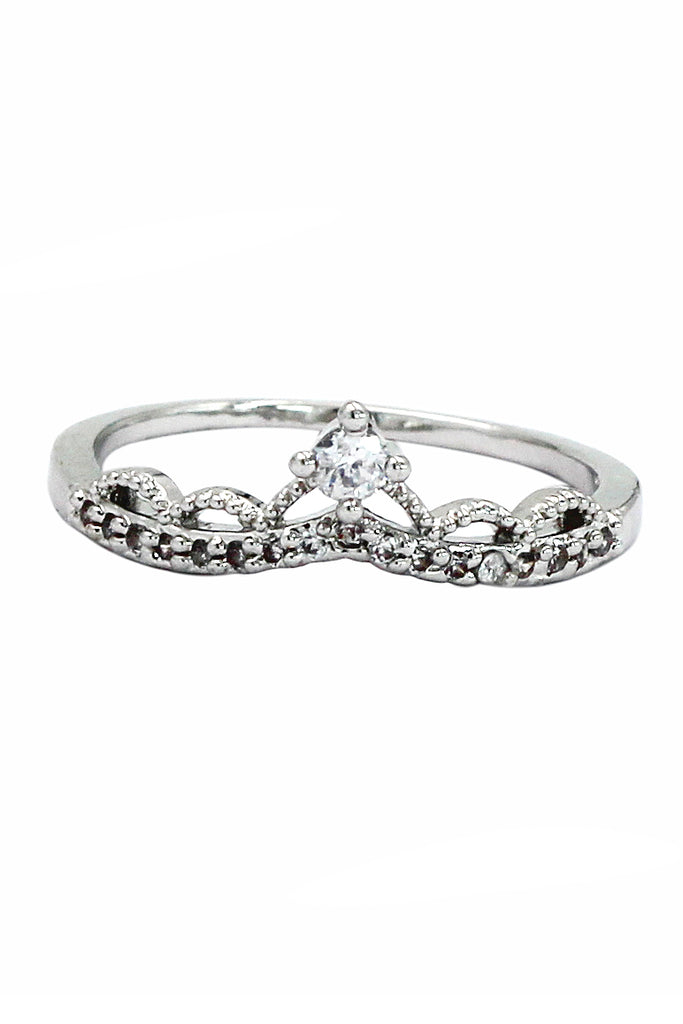 simple Crystal Micro Inlay Ring