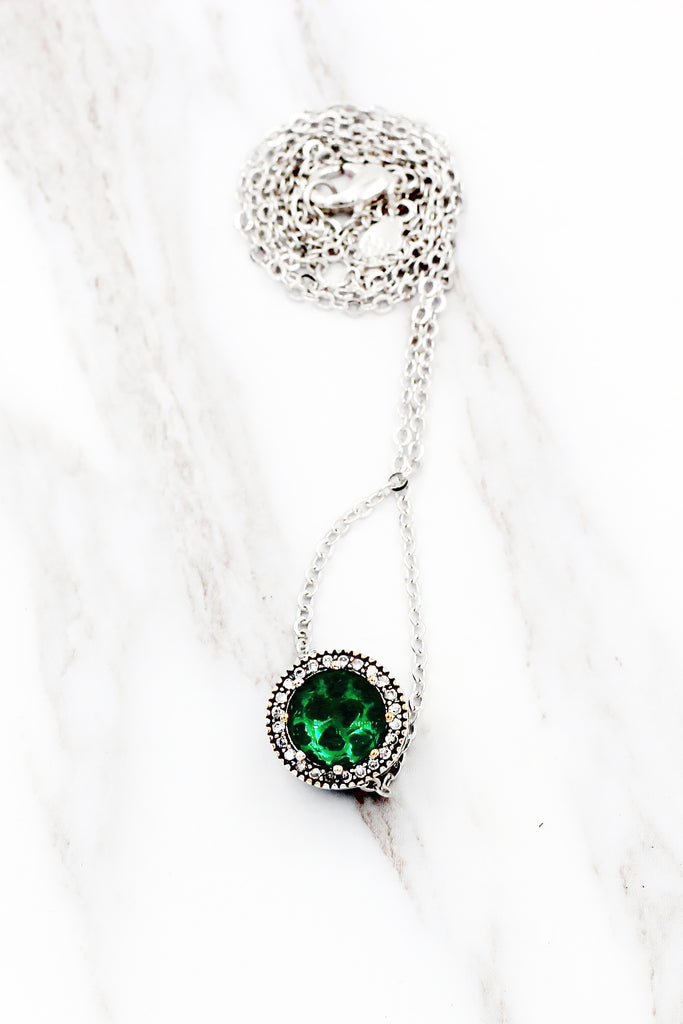 ocean heart crystal necklace