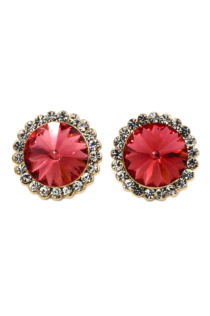 red crystal earrings necklace set