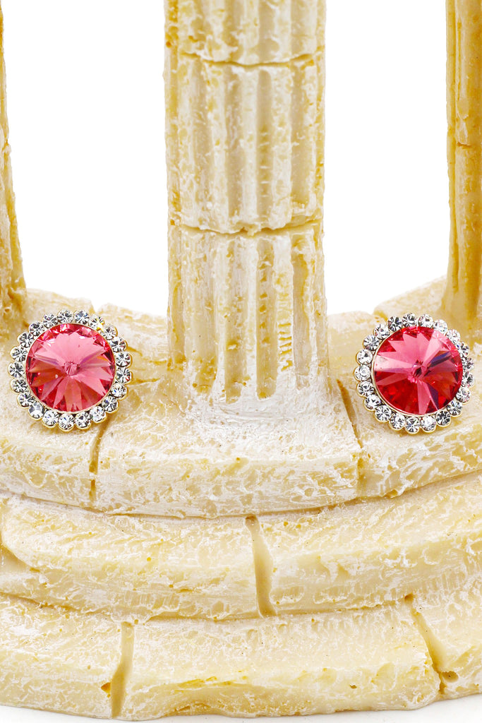red crystal earrings necklace set