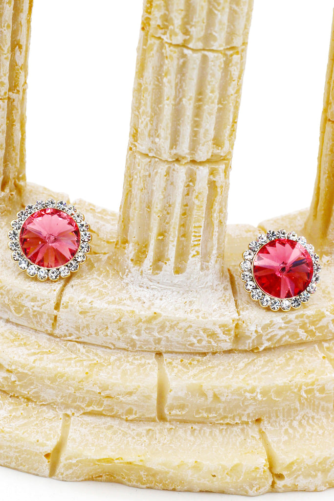 red crystal earrings necklace set