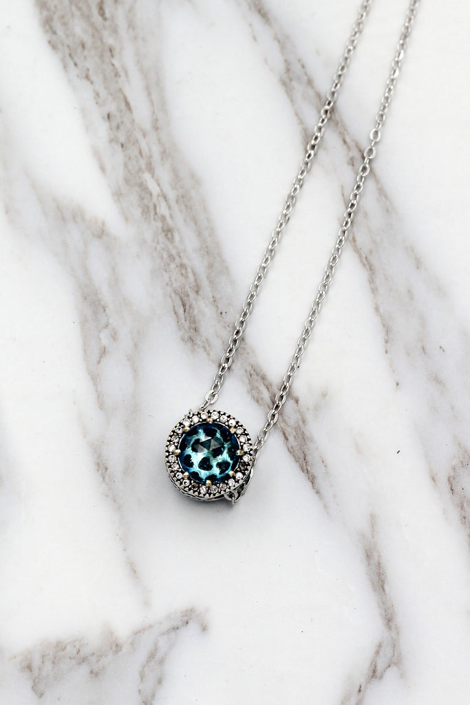 ocean heart crystal necklace