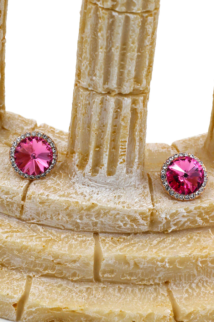 little noble crystal golden rim earrings