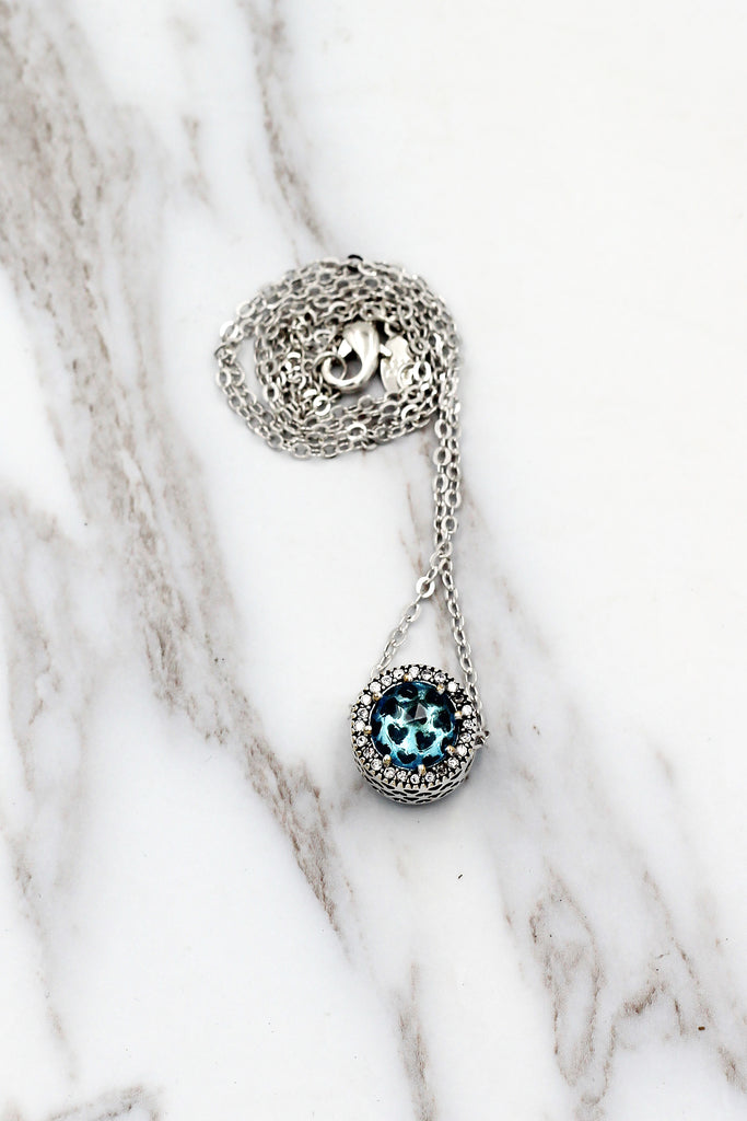 ocean heart crystal necklace