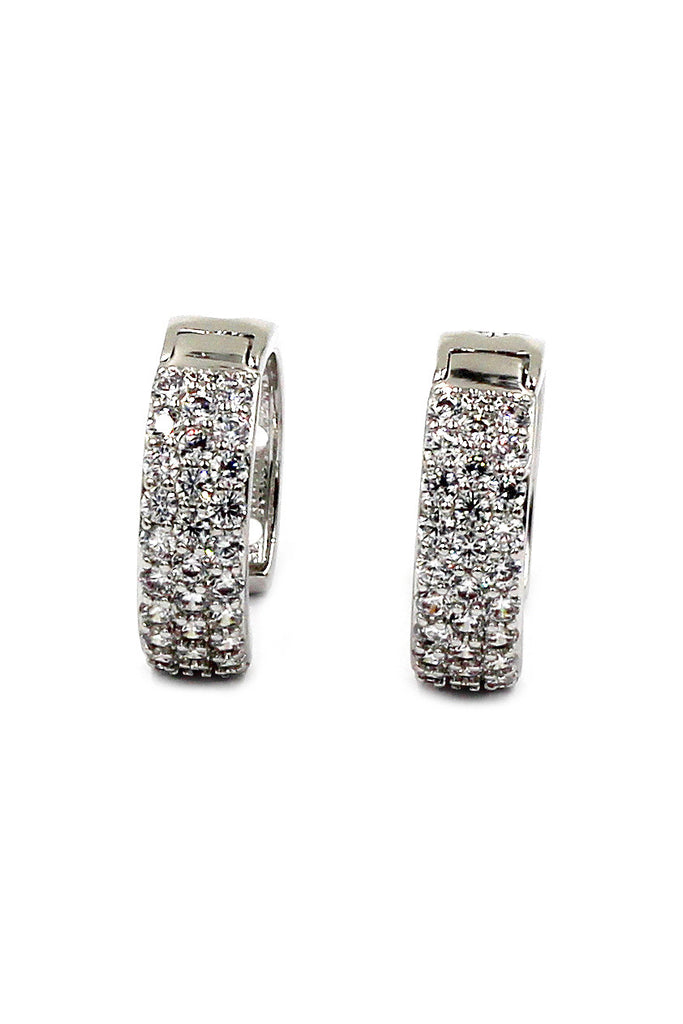 mini circle crystal earrings