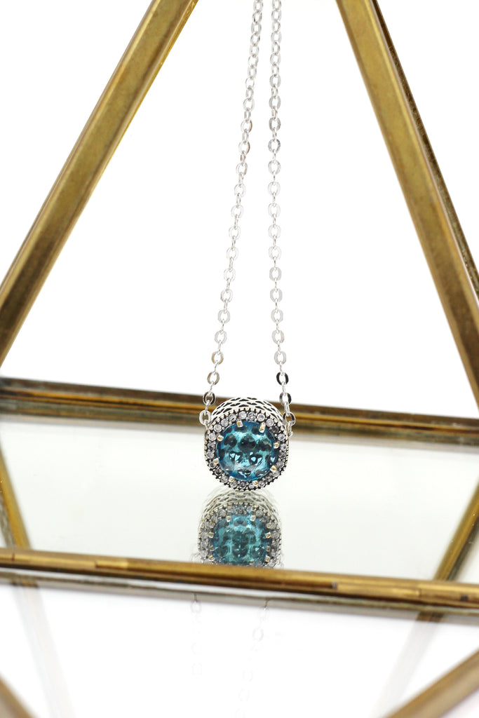 ocean heart crystal necklace
