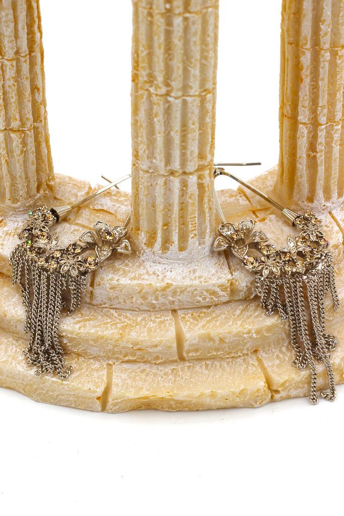 pendant tassel and flower small crystal earrings