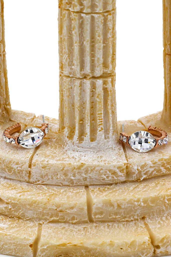 special golden hook crystal earrings