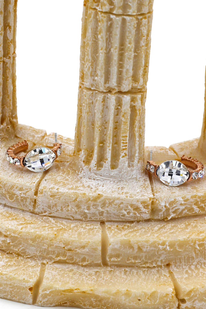 special golden hook crystal earrings